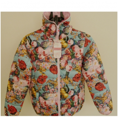 Детская куртка для девочек с цветочным принтом 5