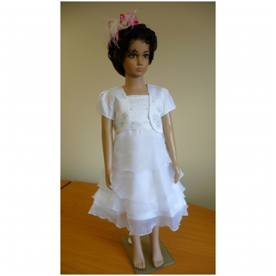 Party dress white colour with trendy jacket