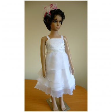 Party dress white colour with trendy jacket 2
