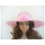 Rožinė vasarinė skrybėlė su gele