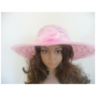 Pink summer hat with flower