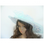 Light blue hat with flower