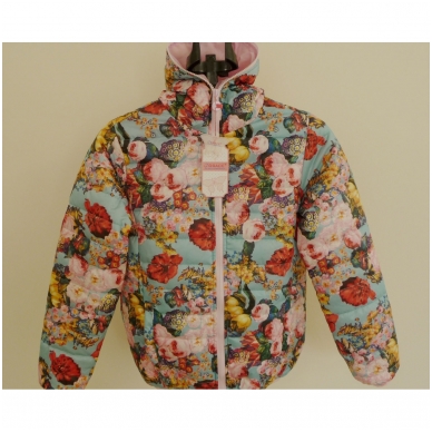 Детская куртка для девочек с цветочным принтом