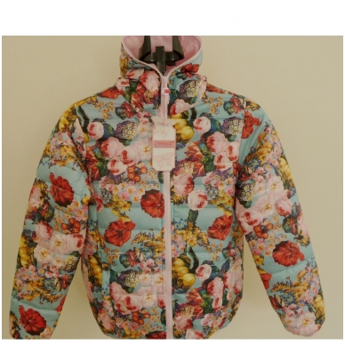 Детская куртка для девочек с цветочным принтом 6