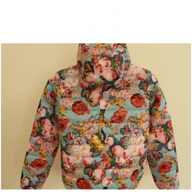 Детская куртка для девочек с цветочным принтом 4