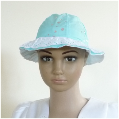 Vaikiška vasarinė kepurė su nėriniais 2