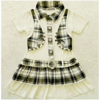 Summer dress for girls with vest imitation 3