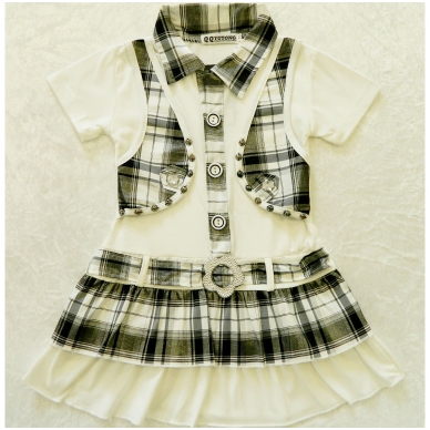 Summer dress for girls with vest imitation 4